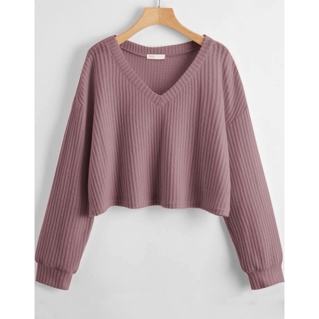 BLOUSE CROP - BLOUSE KOREA - BRUGMANSIA BLOUSE