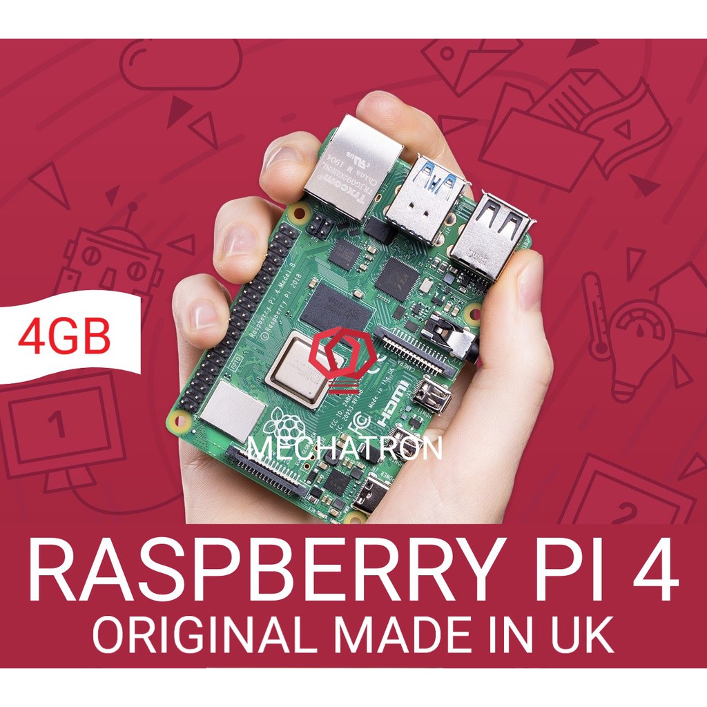 Raspberry Pi 4 Model B 4GB MADE IN UK | Shopee Indonesia