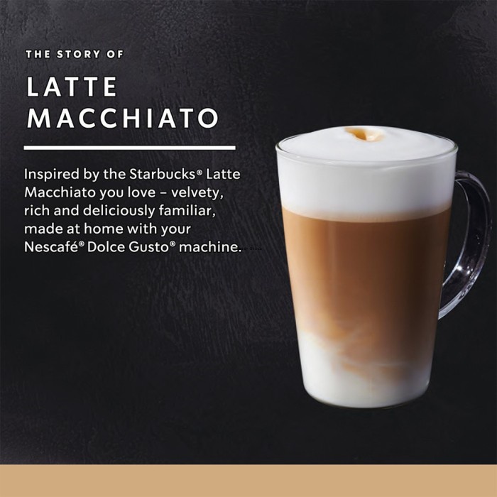 

Kopi - Starbucks Latte Macchiato By Nescafe Dolce Gusto Coffee Capsules