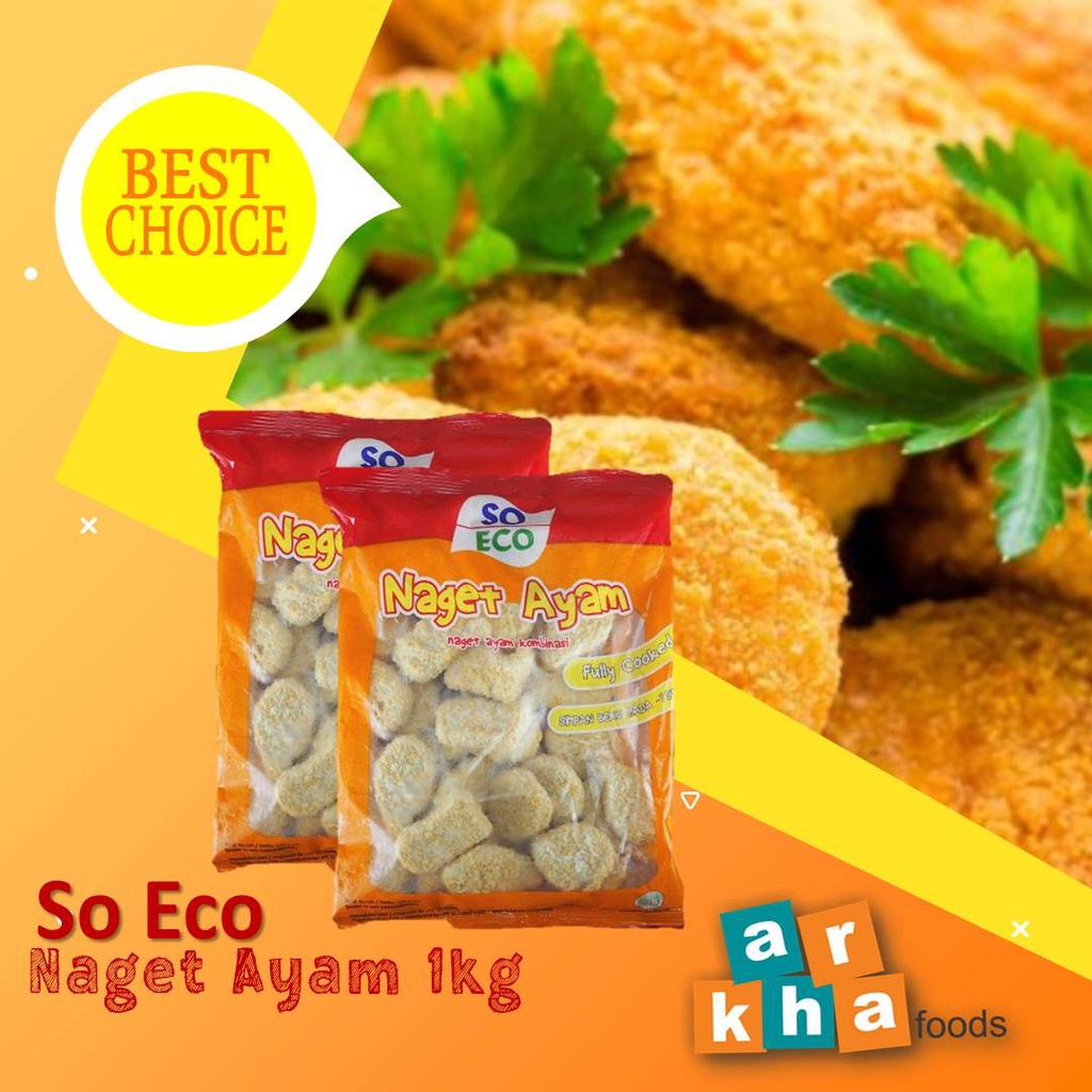 

So Eco Chiken Nugget 1kg Naget Ayam Kombinasi 1000gr