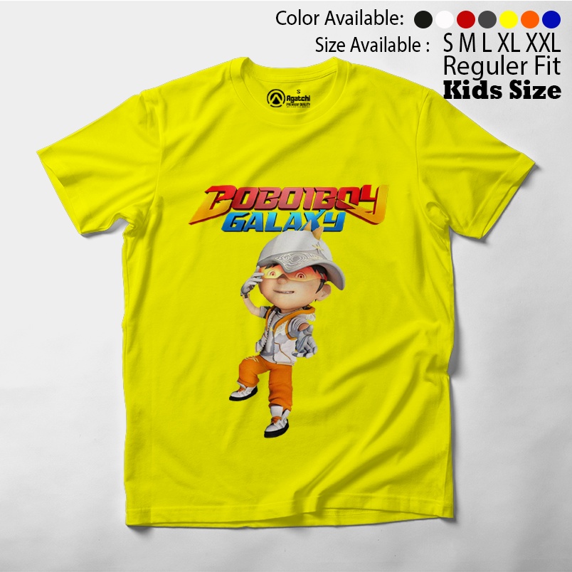 Baju Kaos Atasan Anak Laki - Laki BoboiBoy Galaxy Kuasa 7 Blaze Api Duri Es Gempa Halilintar Solar Topan