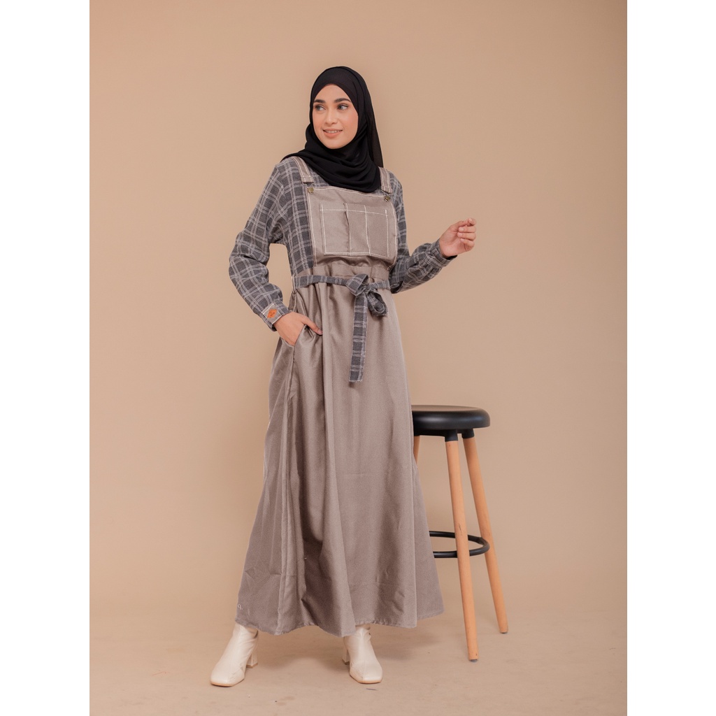 Ricis by Khayra - Retro Dress - Gamis Terbest Seller  Ria Ricis-BLACK TAUPE