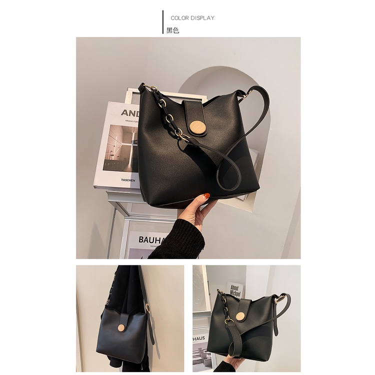 TB-26 tas selempang bahu PU leather retro fashion wanita import korea jepang