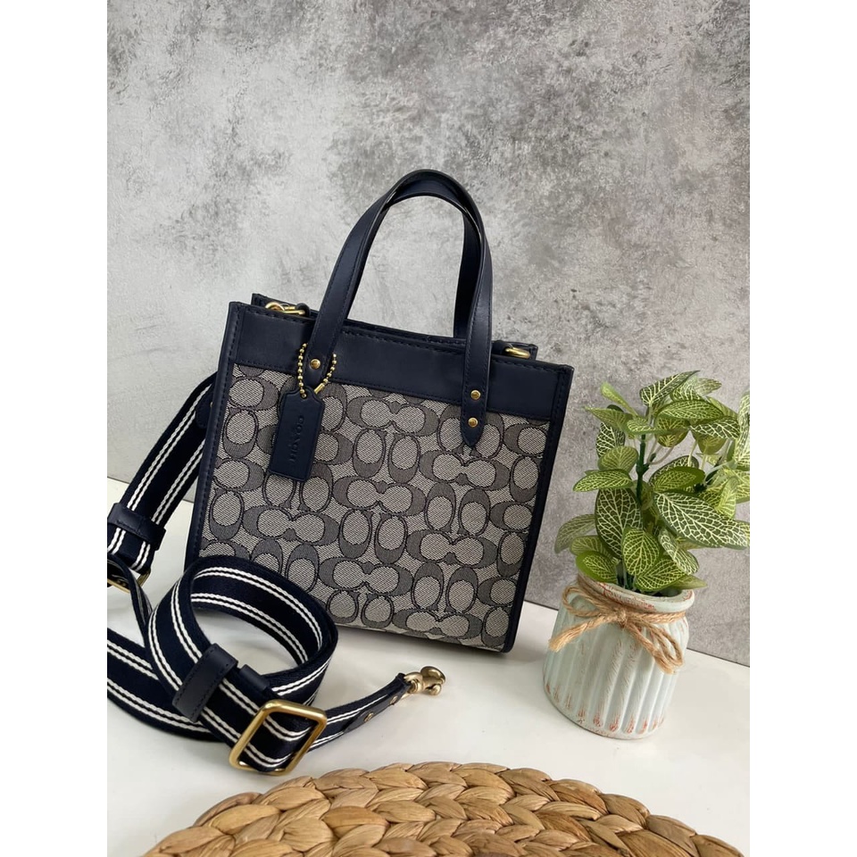 Tas Coach Tote Field 22 Midnight Navy New Original