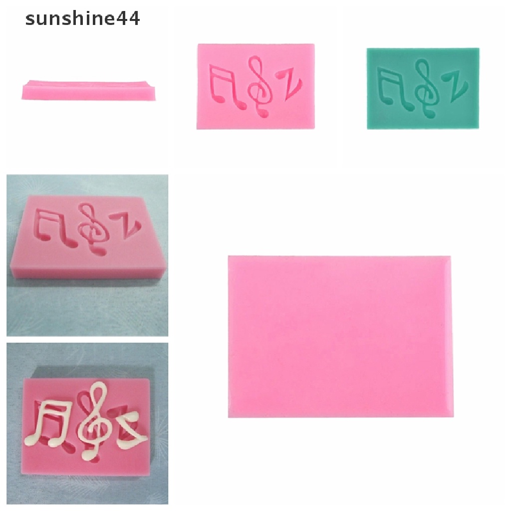 Sunshine Cetakan Silikon Bentuk Not Musik Untuk Dekorasi Kue / Fondant / Cokelat