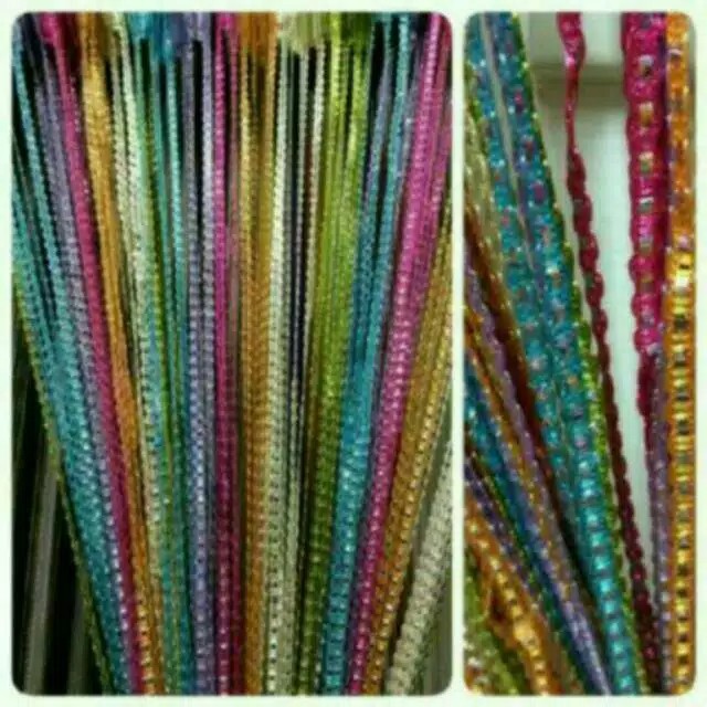 Tirai gliter pelangi / Tirai gepeng rainbow