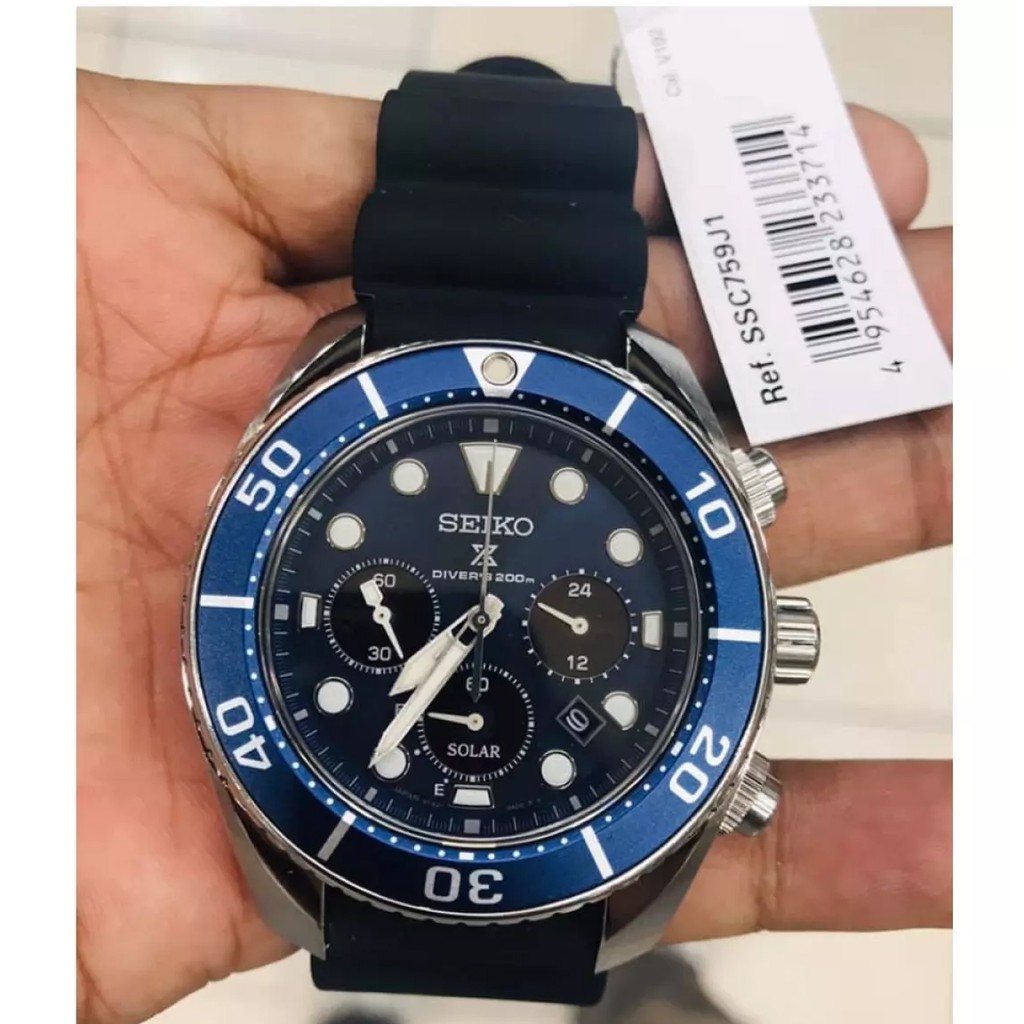 Seiko Prospex SSC759J1 Solar Divers Blue Sumo - Jam Tangan Pria SSC759