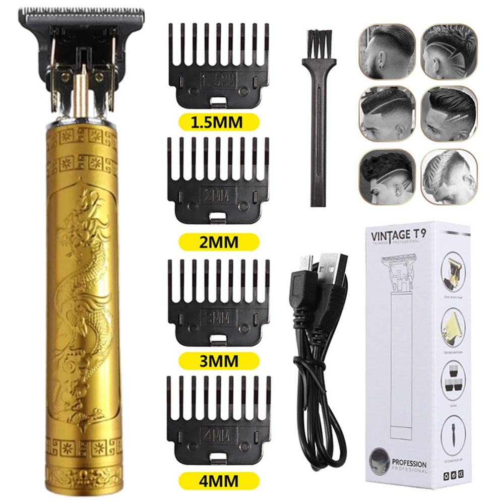 Alat Cukur Elektrik Hair Clipper Trimmer Model Dragon Vintage T9-K