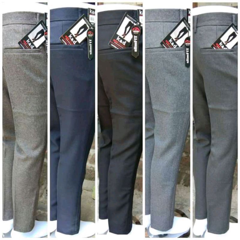 CELANA SLIM FIT ABU MUDA ABUTUA HITAM NAVY COKSU