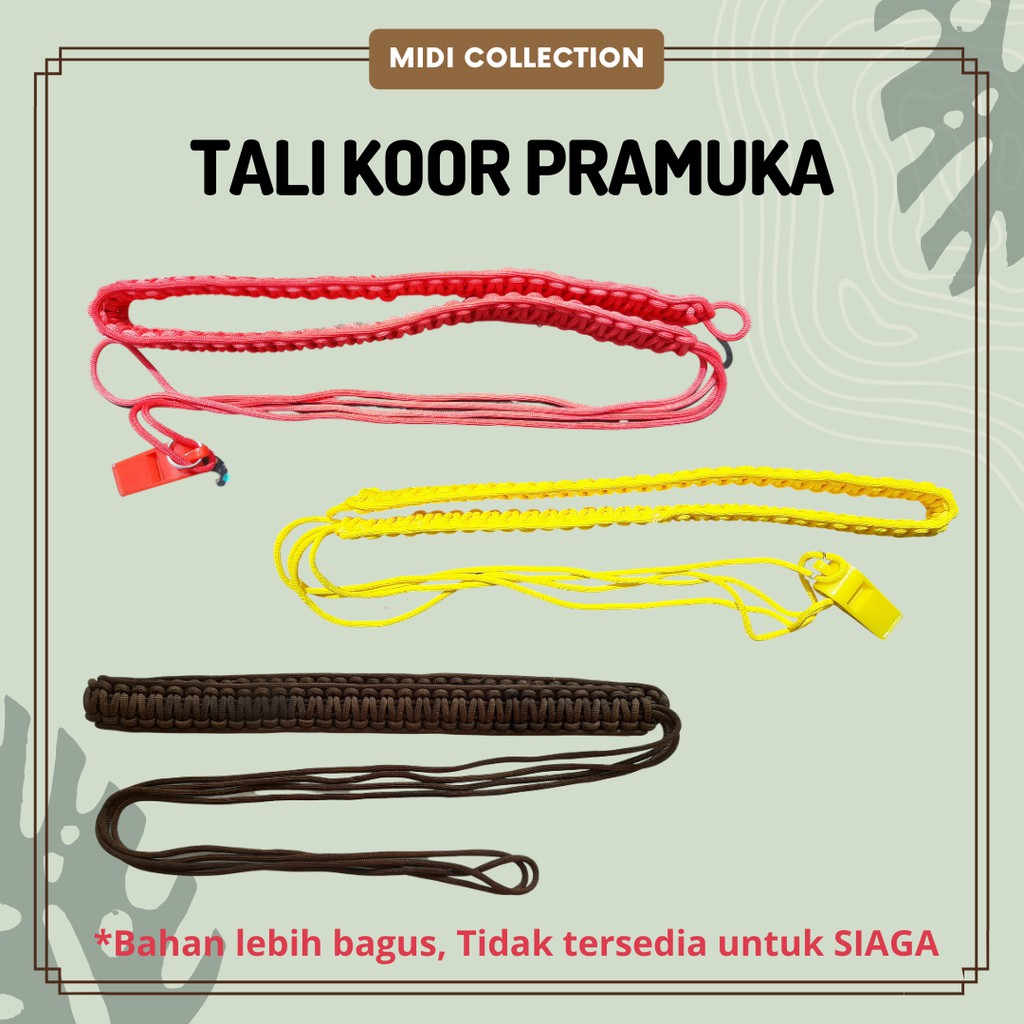 Tali Kur & Pluit Pramuka Lengkap - Golongan Penggalang, Penegak, Pembina