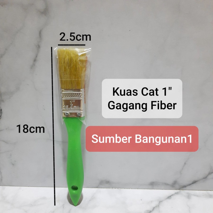 Kuas Cat Minyak 1" Kecil cat lis kayu besi gipsum 1 inch gagang fiber