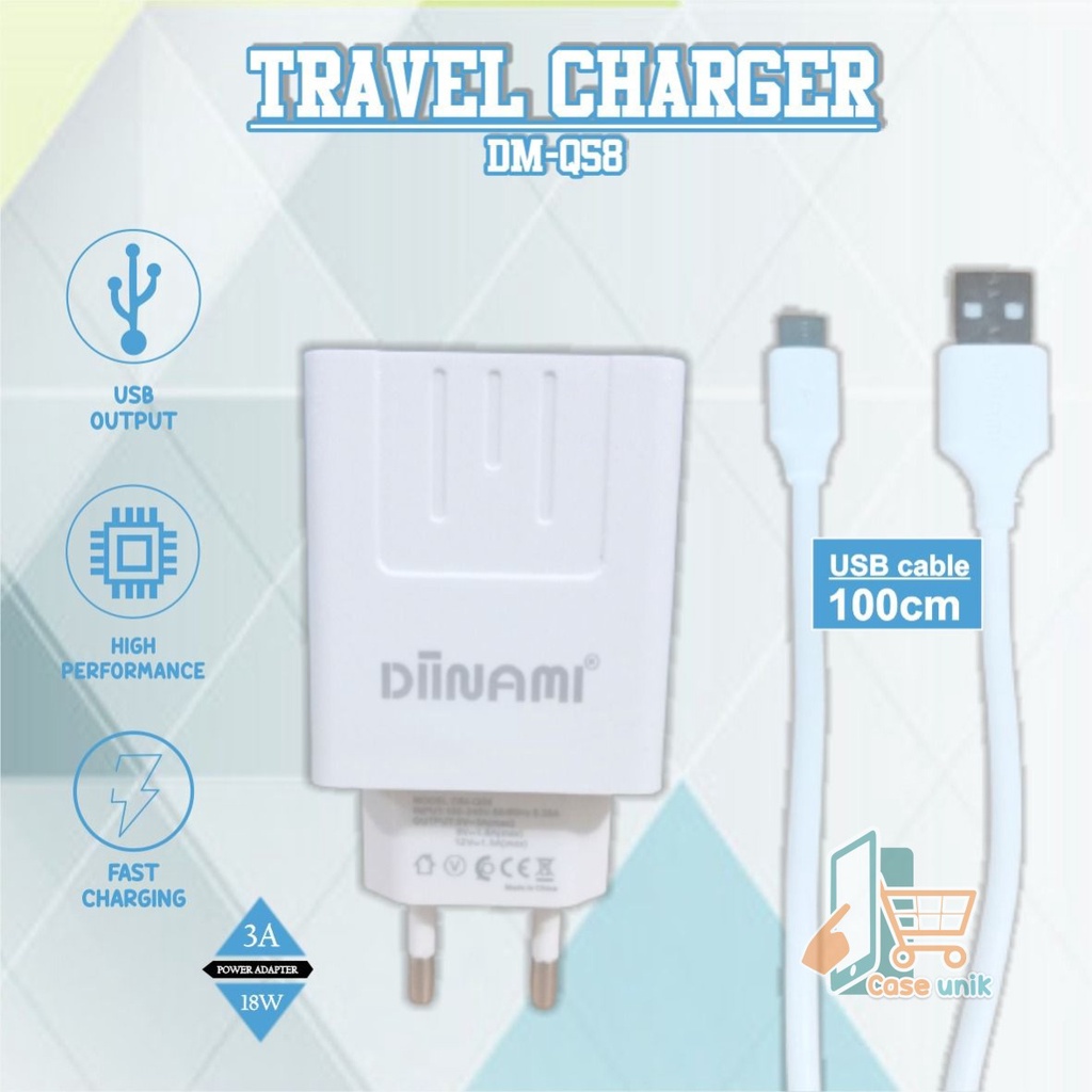 Q58  Charger DIINAMI Power 3A 18W Quick Charging TIPE C USB Fast Charging Port Smart Protection Garansi Resmi 1 Tahun CS3637