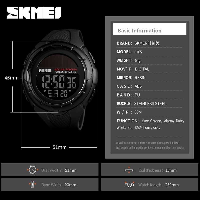 SKMEI Jam Tangan Tenaga Solar Pria Digital JT 81 Jam Tangan Keren Silikon Penutup Stainlees Anti Air