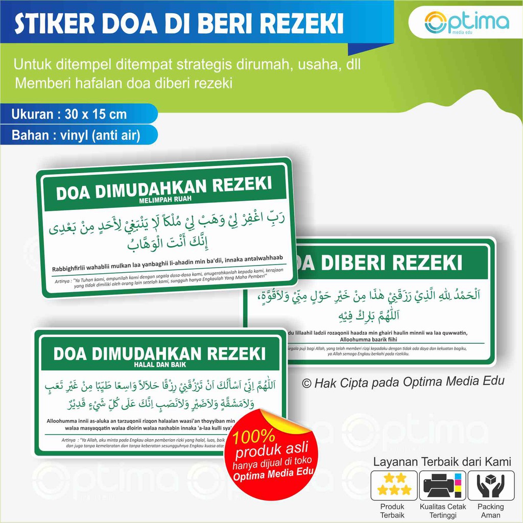 

STIKER Tulisan DOA DIBERI REZEKI