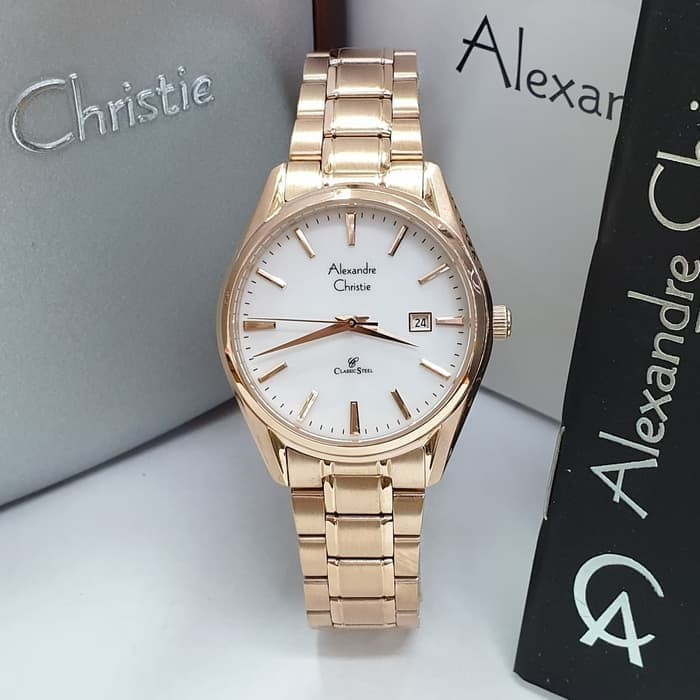 jam tangan wanita alexander cristie original ac8554 rosegold