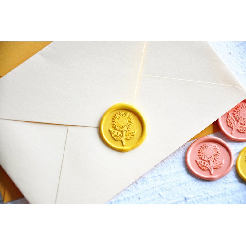 

READYSTOCK Sunflower Self Adhesive Wax Seals-wedding invitation wax