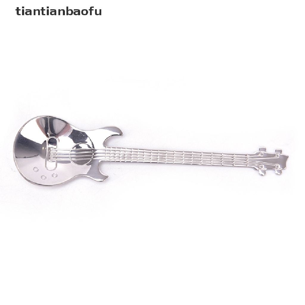 [tiantianbaofu] 7PC Stainless Steel Guitar Teaspoon Tea Ice Cream Coffee Dessert Spoon Tableware Boutique