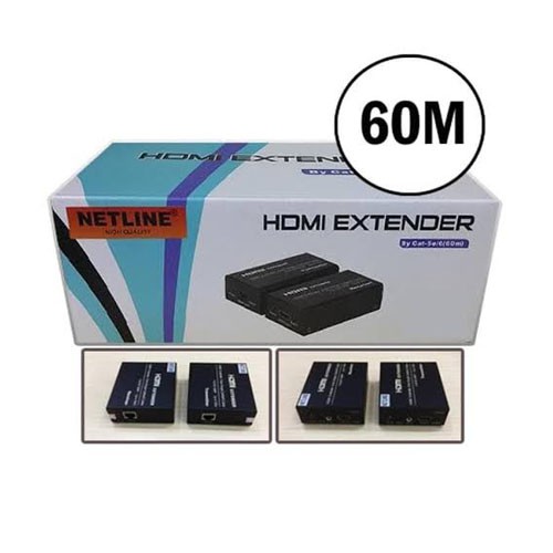 NETLINE HDMI Extender 60Mtr via kabel UTP Cat. 5E atau Cat. 6