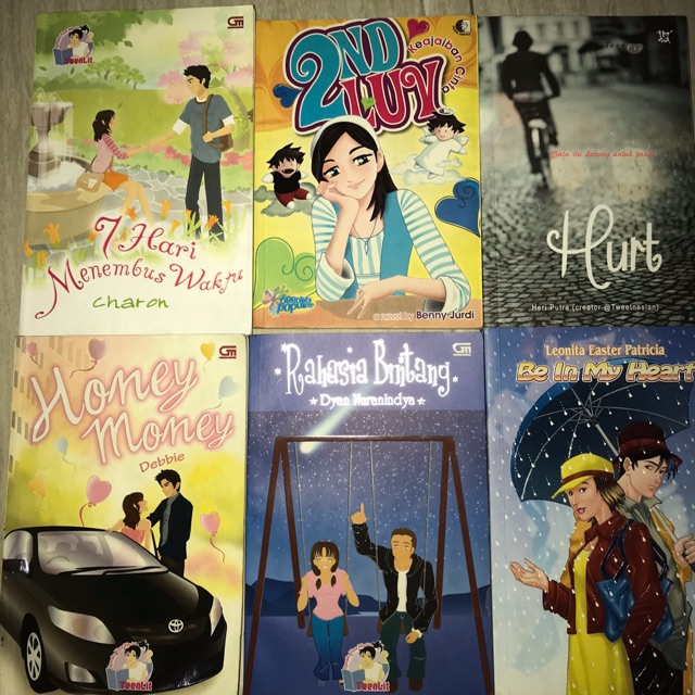 Novel teenlit preloved (7 hari menembus waktu, 2nd luv, hurt, honey money, rahasia bintang)