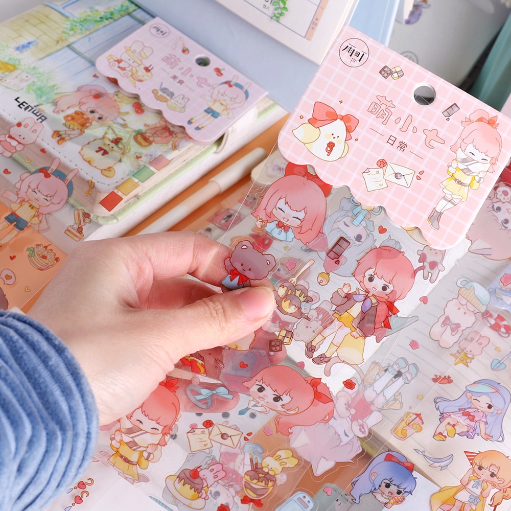 Stiker Aesthetic Import Quality Karakter Cute Lucu Panjang Bahan PET Waterproof