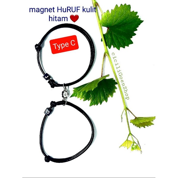 GELANG MAGNET SET VARIASI COUPLE Inisial murah viral ajustable rope custom initial free 1 huruf