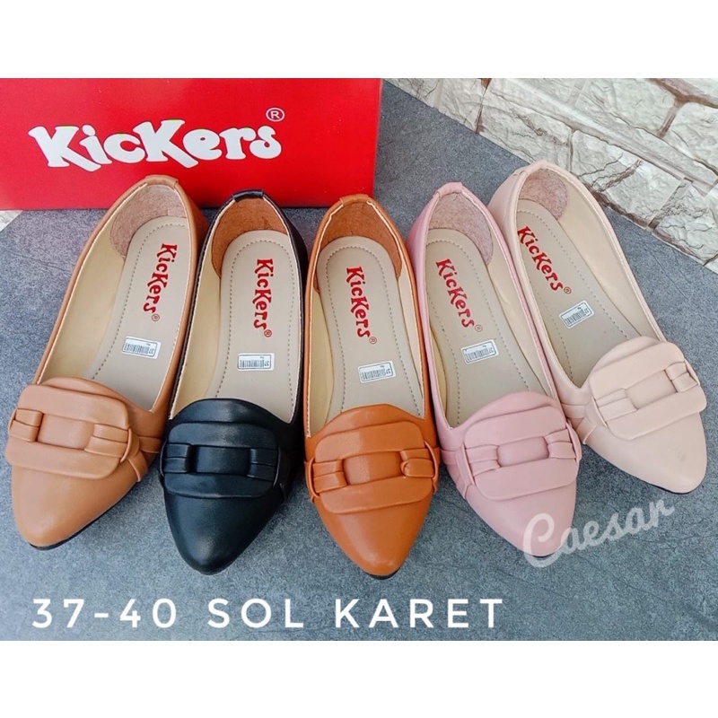 Sepatu Flat Shoes Slip On Wanita Kickers Ballet Balet Murah Teplek Branded Matahari Terbaru Terkini 