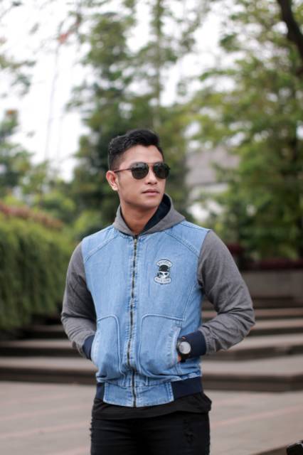 JAKET JEANS HODIE ROCAVELA &amp; JAKET COMBINASI ELBOUW SUEDE -(BISA BAYAR DI TEMPAT