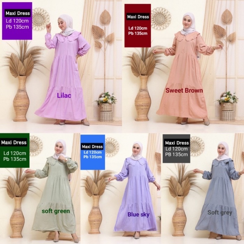 Gamis Rayon Jumbo LD 120 Murah Terbaru Kekinian