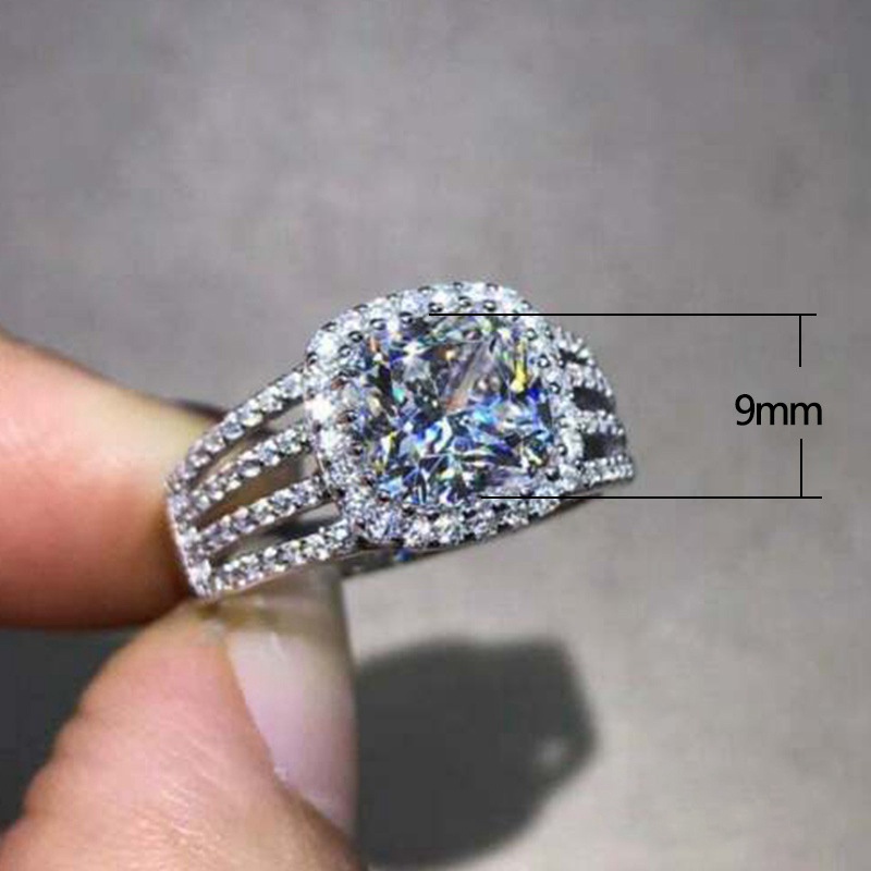 Fancyqube Cincin Wanita Hias Cubic Zirconia Untuk Pernikahan