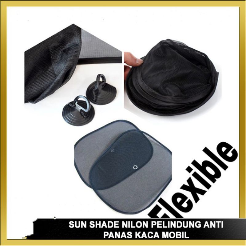 Sunshield Nilon Pelindung Anti Panas Kaca Mobil Sun Shade 1pc