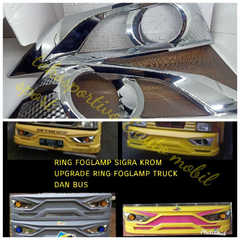 Ring garnish foglamp krome Daihatsu sigra 1set isi 2pcs buat upgrade ring foglamp truck dan bus