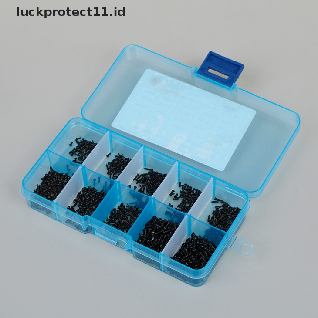 &lt; Luckprotect11. &lt; Luckproteksi1000pcs / set Sekrup Bulat Mikro M1.2 M1.4 M1.7