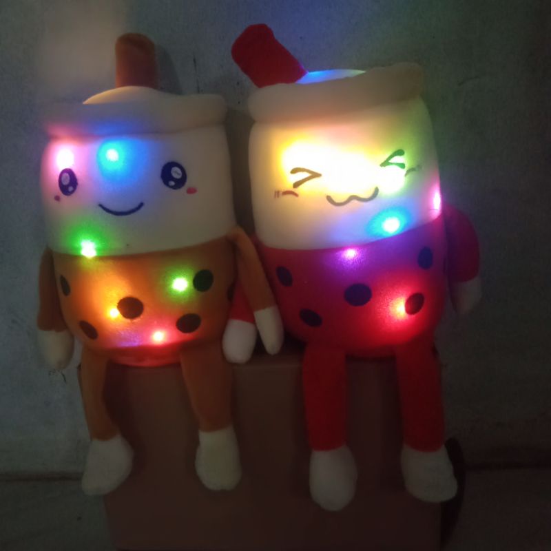 Boneka Boba bubble milk tea kaki tangan led