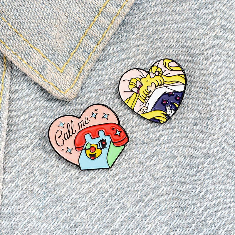 Bros Pin Enamel Desain Kartun Anime Sailor Moon 2 Gaya Untuk Hadiah