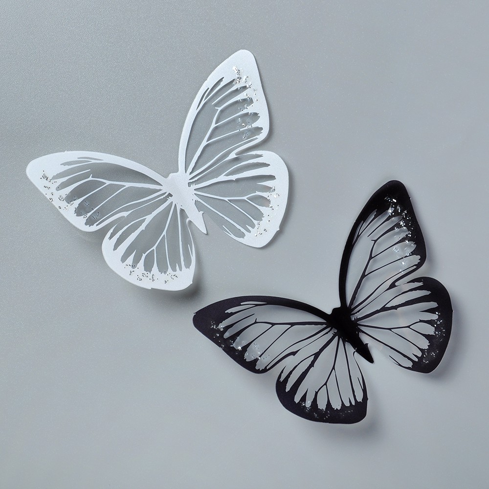 Bayar Di Tempat 18pcs Stiker Dinding Decal Desain Kupu Kupu 3d Warna Hitam Putih Untuk Kamar Shopee Indonesia
