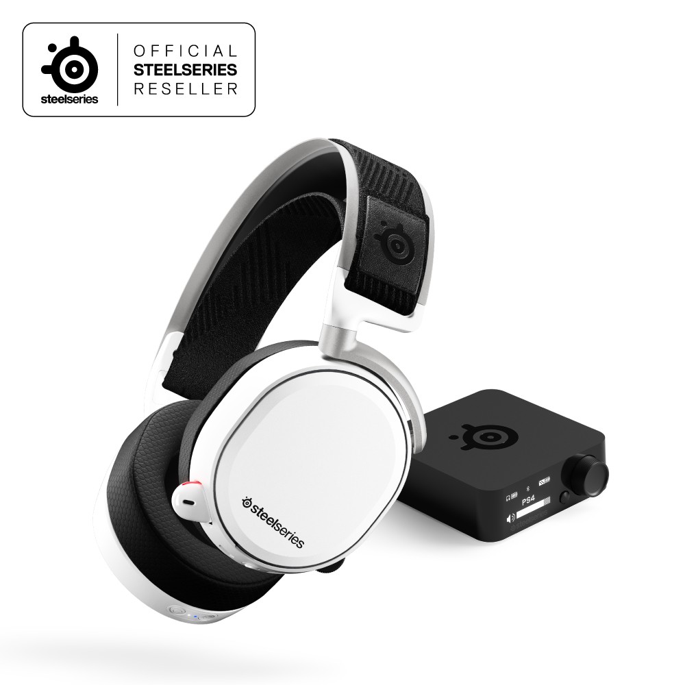 Steelseries Arctis Pro Wireless White Headset Gaming For PC & PS4 | Shopee Indonesia
