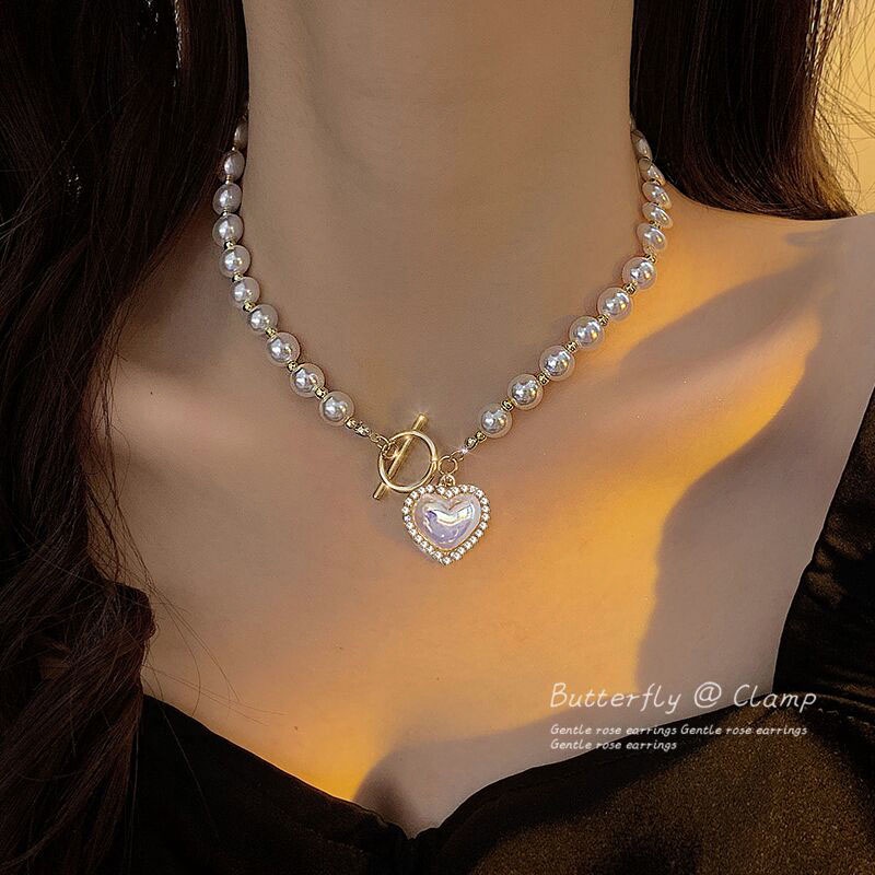 Kalung Rantai Tulang Selangka Mutiara Desain mermaid Gaya Korea Untuk Wanita