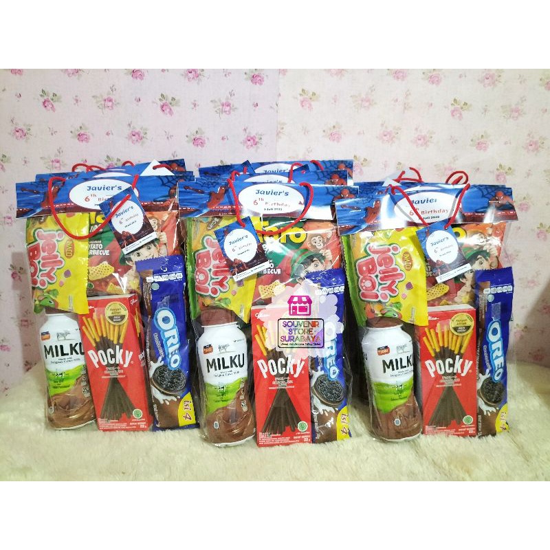 Snack Ultah Custom label || Snack ulang tahun pocky