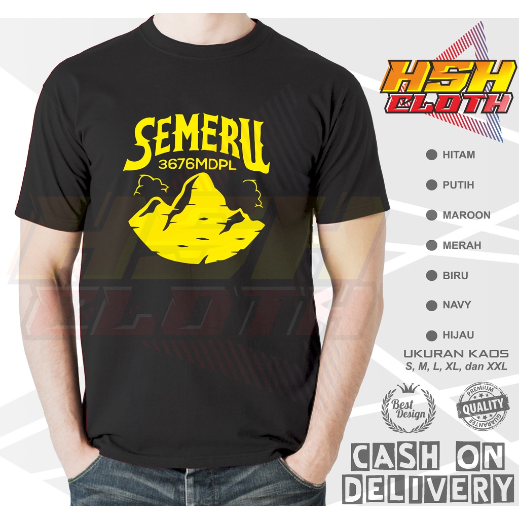 Baju Kaos Distro Semeru 3676 MDPL Outdoor Gunung Pendaki Gunung Adventure Bisa Custom - HSHCloth