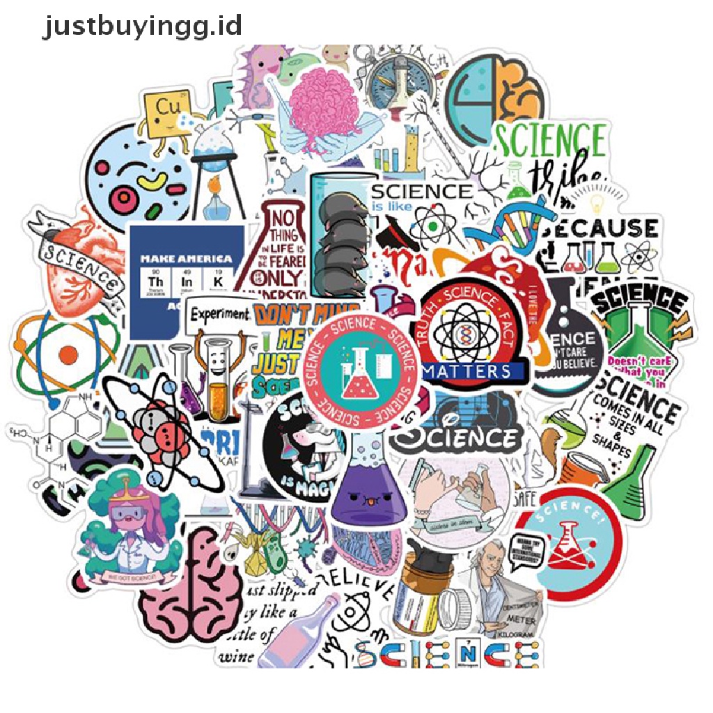 (Justbuyingg.Id) 50pcs Stiker Laboratorium Kimia Untuk Laptop / Handphone / Skateboard / Koper