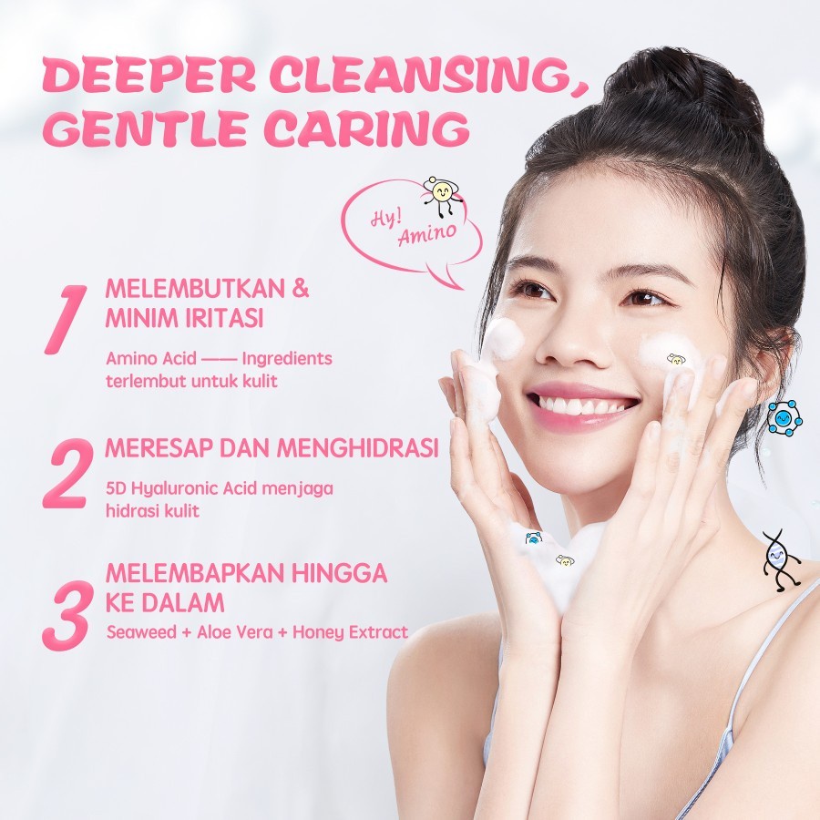 YOU hy amino sabun cuci muka facial wash brightening acne oil control