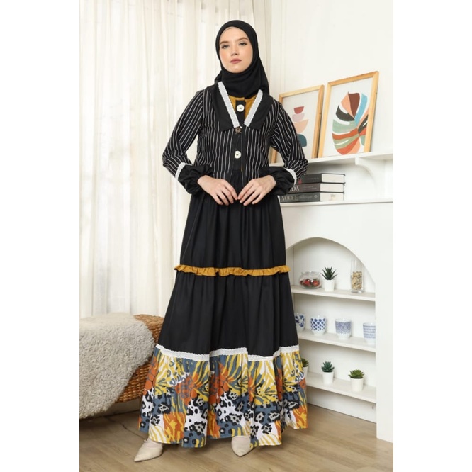 GAMIS BRANDED /  Set Gamis Deura D281 / Deura Original Terbaru / Gamis Wanita Terbaru / Gamis Remaja