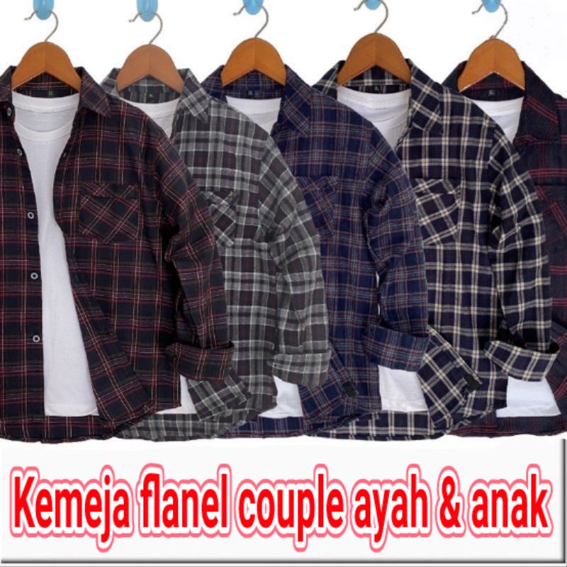 Premium Original(Realpic)Berkualitas ya baju atasan kemeja flanel couple ayah & anak kemeja anak lak
