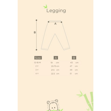 Bamboo and Bub - Legging Leggings Basic Stocking Celana Panjang Soft Bambu Cotton Anak Cewe Fashion Pants