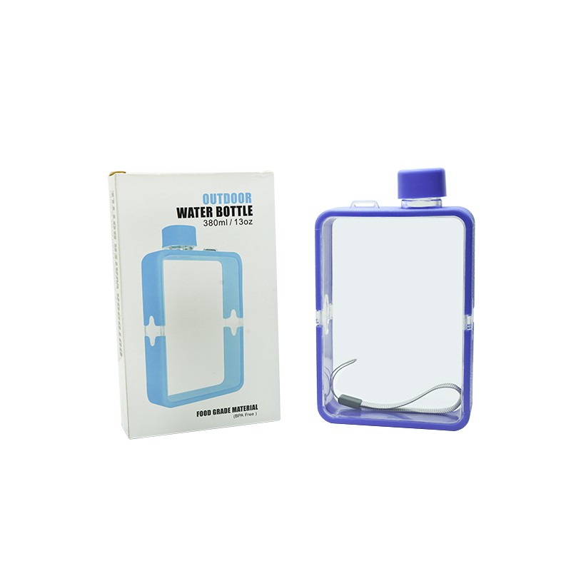 Indoshare Botol Minum Unik Kotak 380ml-Biru Tua