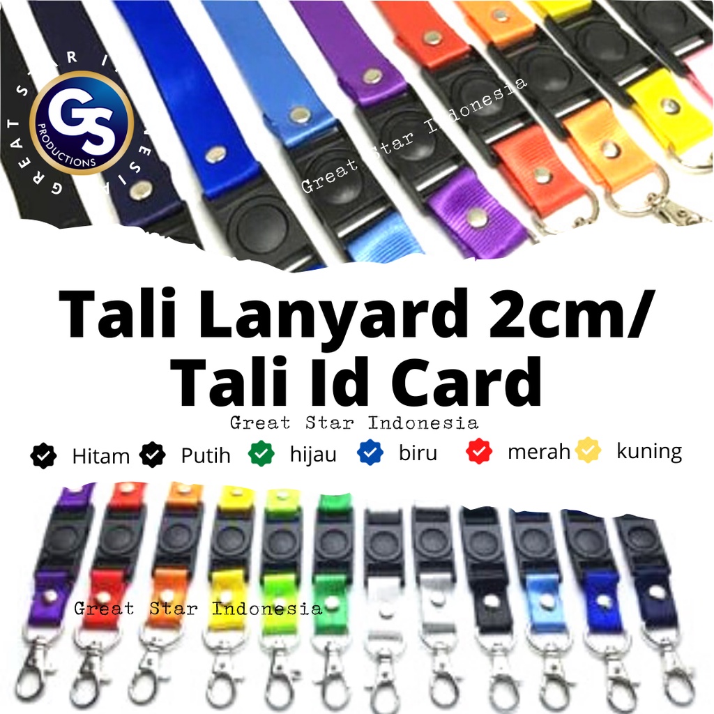 

Tali Lanyard 2cm Stopper Kotak / tali id card Stopper Kotak / Pcs