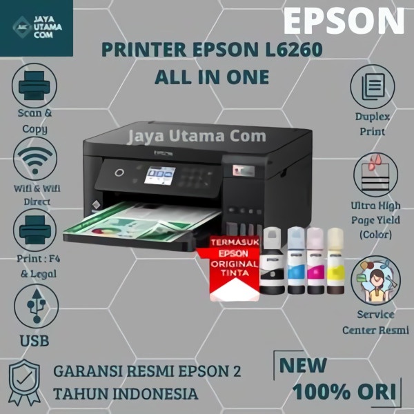 Printer Epson L6260 Multifungsi Ecotank WiFi Duplex All inOne InkTank