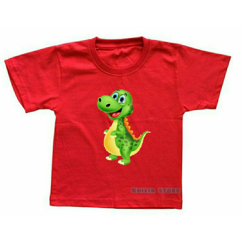 Kaos Dino1 anak usia 2-10th cwe cwo distro baju anak cwe cwo katun premium Kaos anak anak lengan pendek cwe cwo