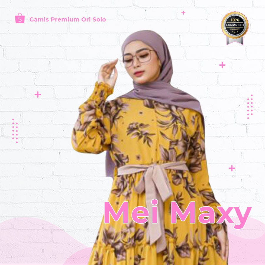 Mei Maxy Gamis Wanita Kekinian Dress Muslim Wanita Premium Ori by Spassy