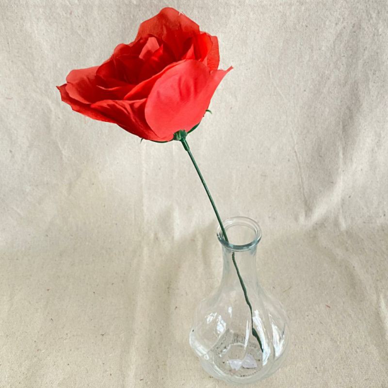 Bunga Artificial Rose Italy X1 (satuan) Bunga Artificial/Bunga Plastik/Bunga Dekorasi/Pernikahan-Merah